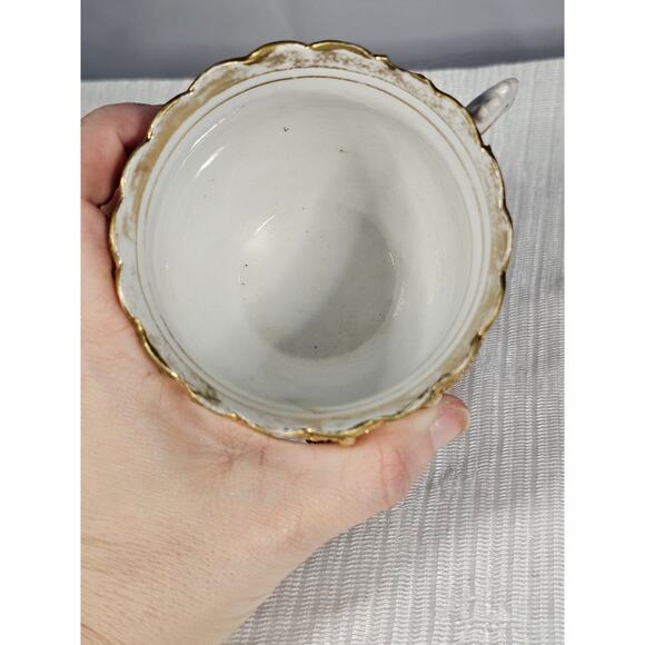 Vintage Ornate Pink & Gold Porcelain Demitasse Cup Hand-Painted Floral Design! - Picture 9 of 10